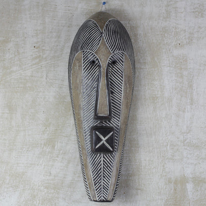 Songye Man Hand-Carved Songye Man African Sese Wood Wall Mask