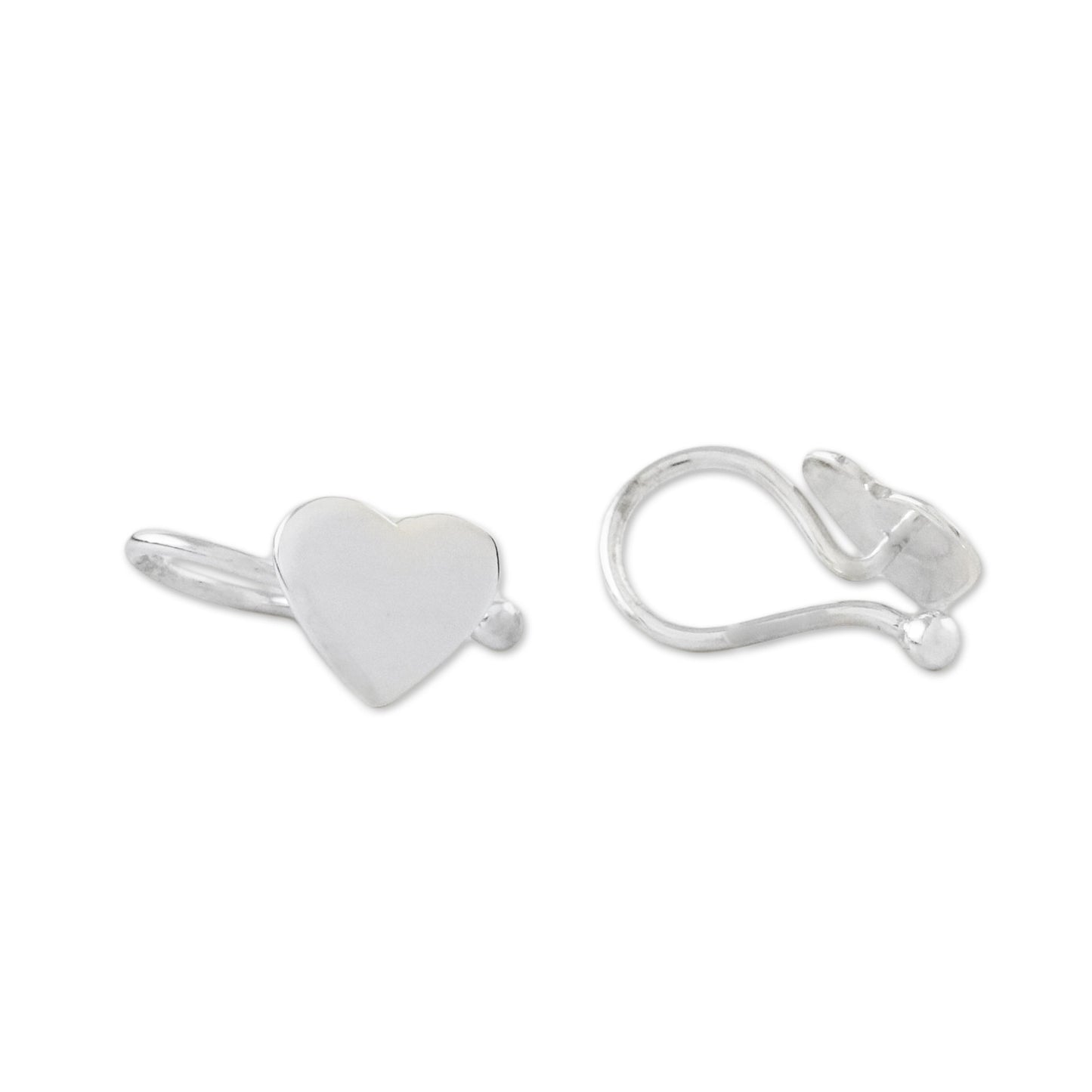 Petite Hearts Handcrafted Sterling Silver Heart Ear Cuffs from Thailand