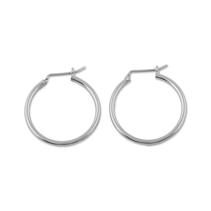 Eternal Gleam High-Polish 925 Sterling Silver Hoop Earrings from Peru