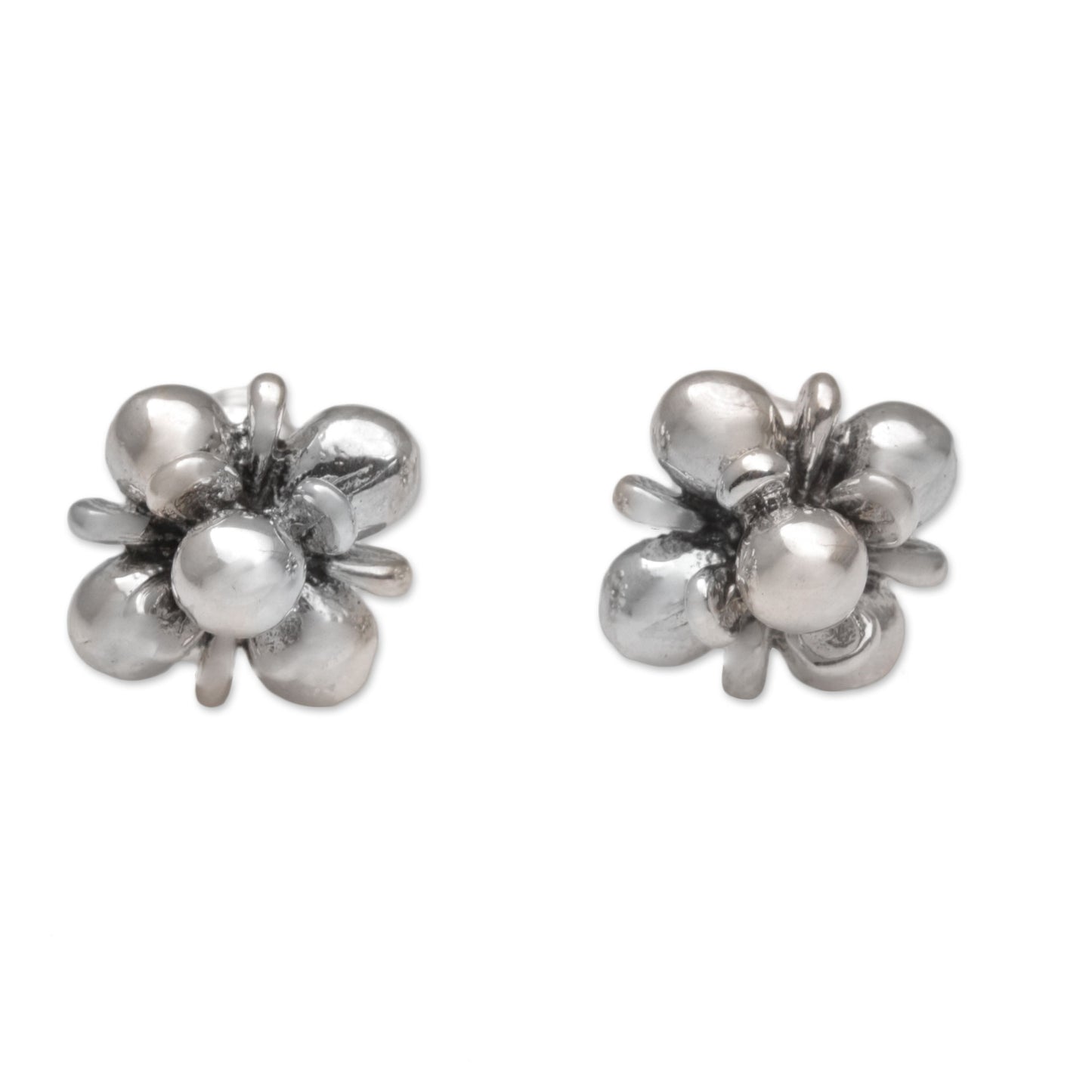 Jasmine Shine Sterling Silver Jasmine Flowers Stud Earrings from Bali