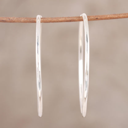 Timeless Charm Handcrafted Polished Sterling Silver Endless Hoop Earrings