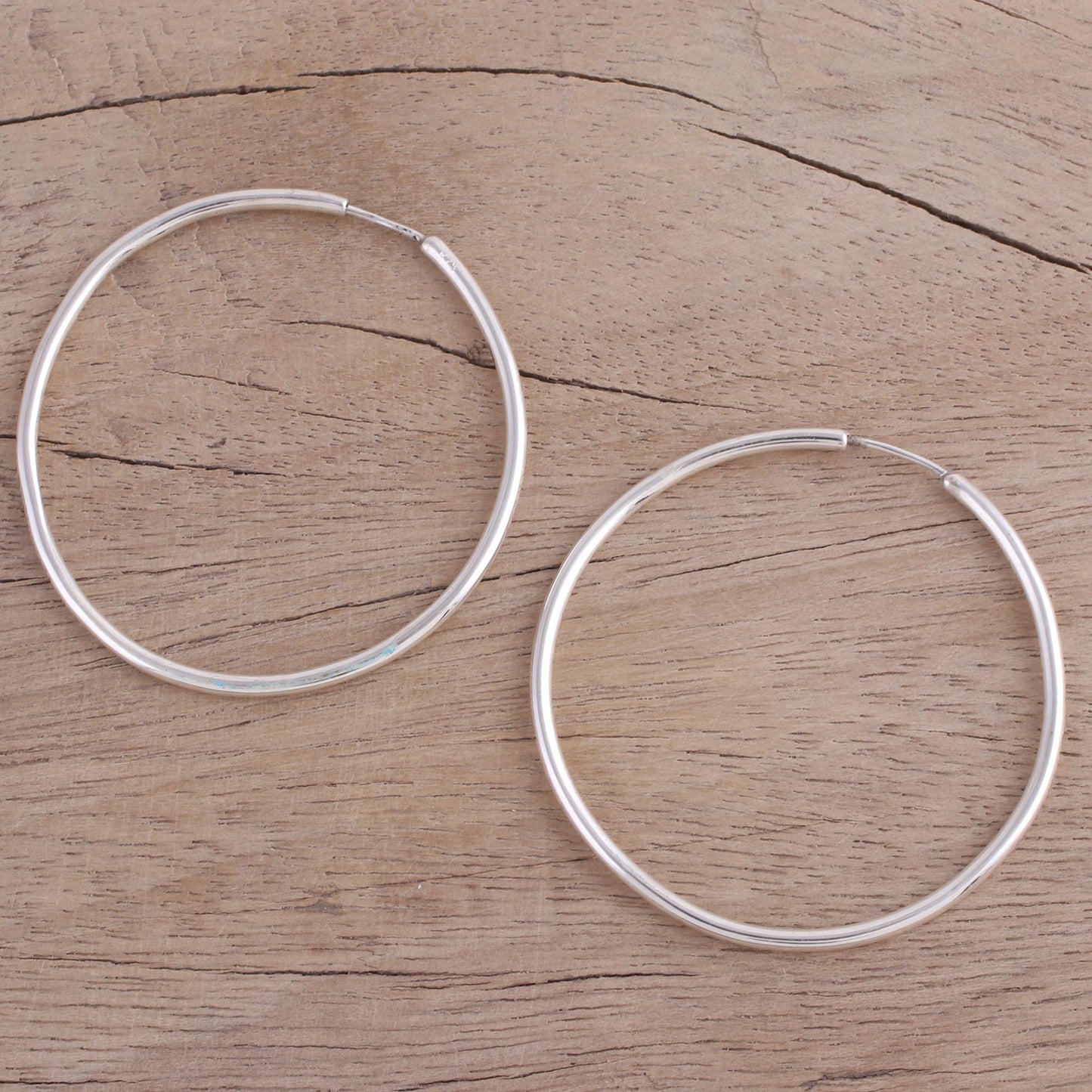 Timeless Charm Handcrafted Polished Sterling Silver Endless Hoop Earrings