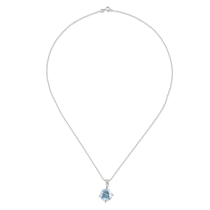 Blue Brilliance Circular Faceted Topaz Pendant Necklace from Thailand