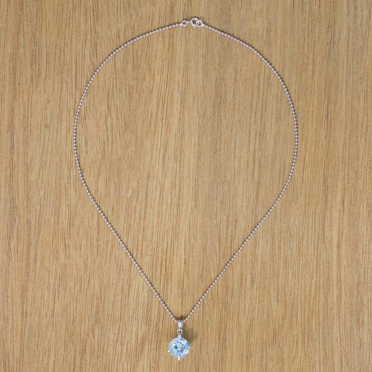 Blue Brilliance Circular Faceted Topaz Pendant Necklace from Thailand