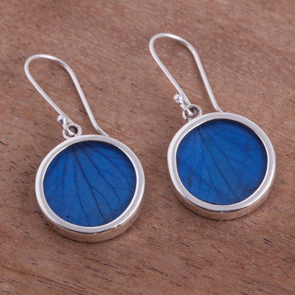 Blue Eden Sterling Silver and Natural Leaf Earrings in Blue from Peru