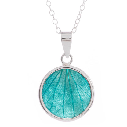 Hydrangea Leaf Sterling Silver and Natural Leaf Pendant Necklace from Peru