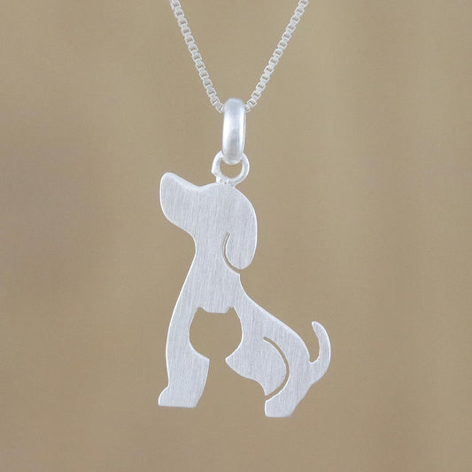 Steadfast Companions Dog and Cat Sterling Silver Pendant Necklace from Thailand