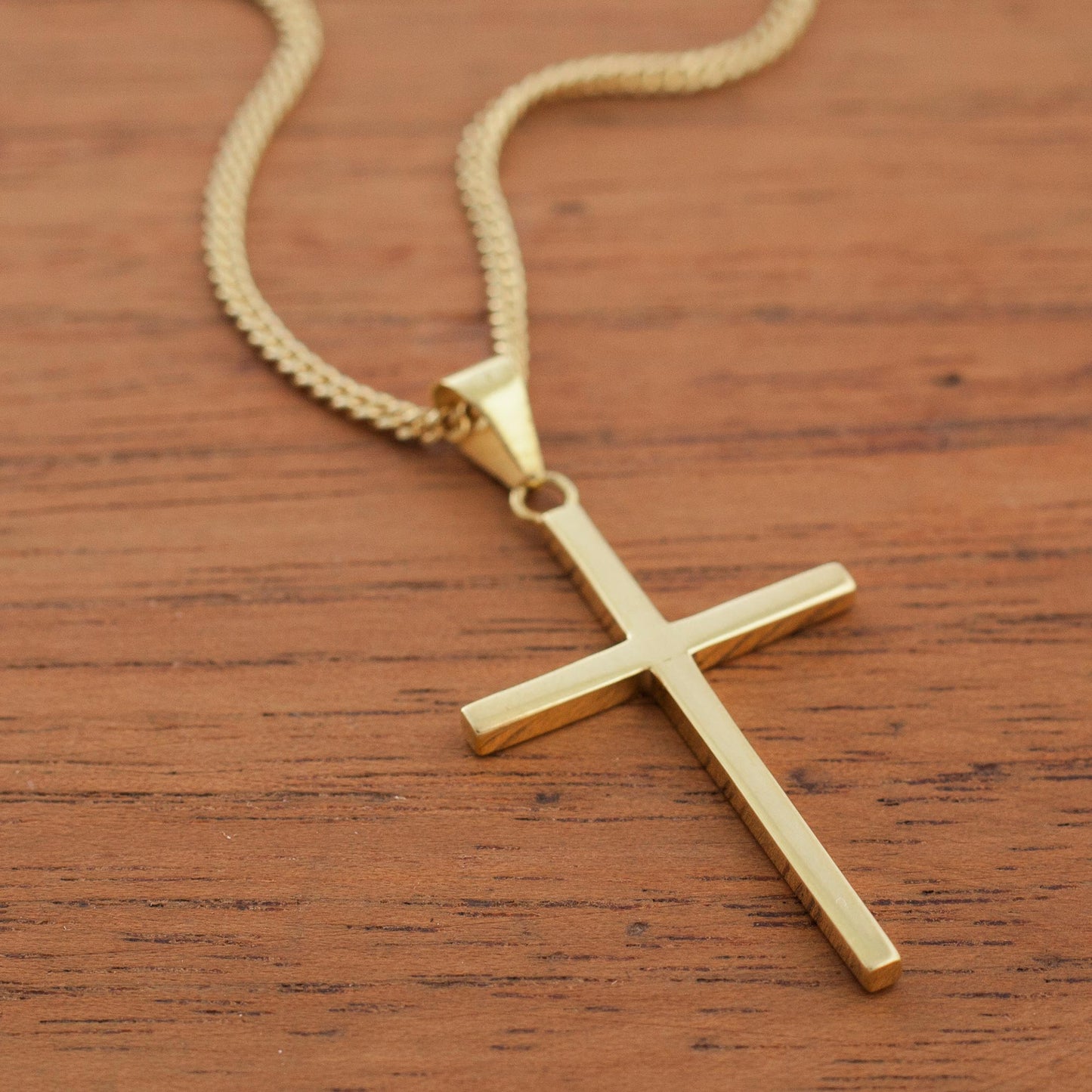 Faith In God Gold Plated Silver Cross Pendant Necklace from Peru