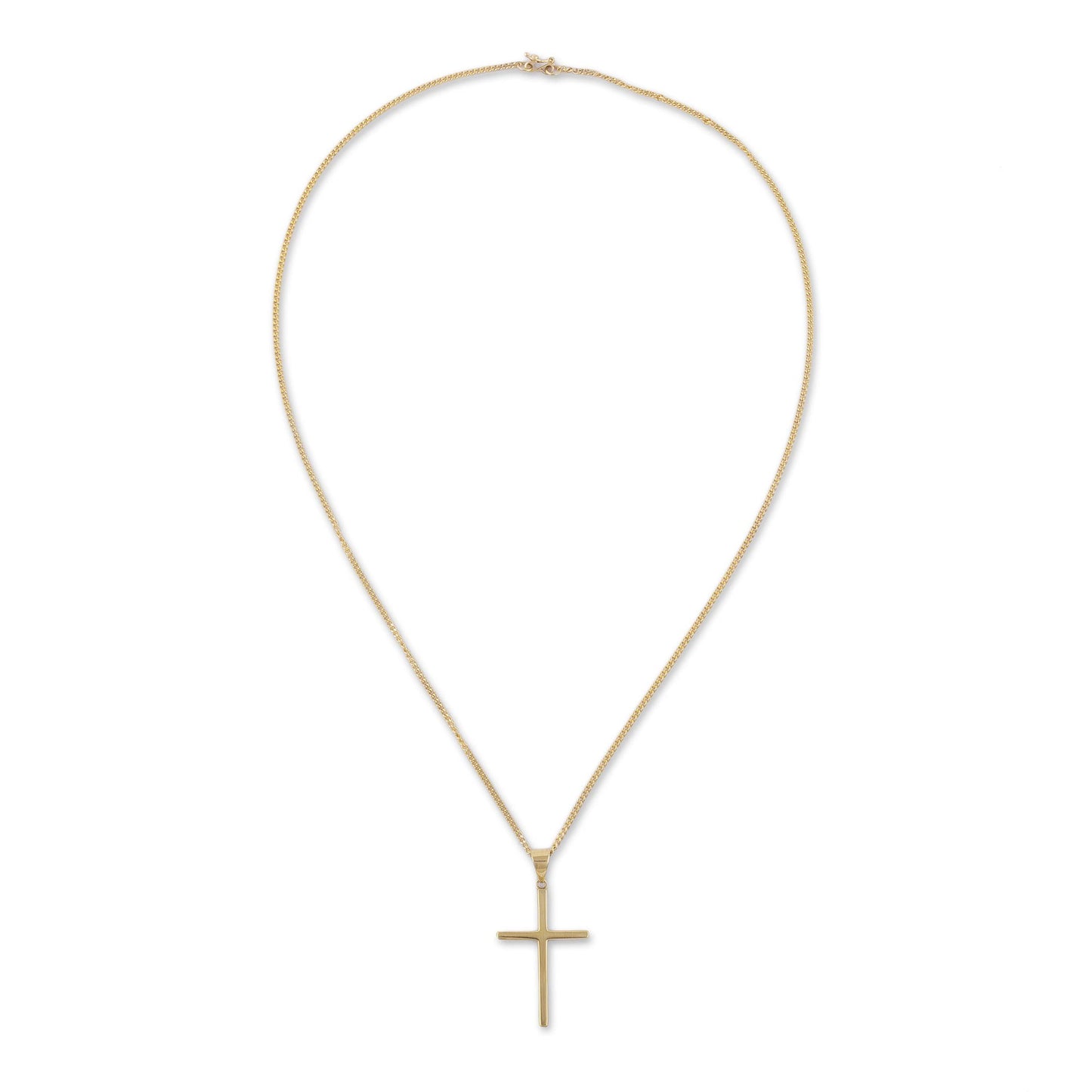 Faith In God Gold Plated Silver Cross Pendant Necklace from Peru