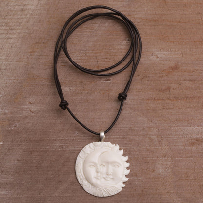 Stellar Guardians Bone & Leather Pendant Necklace