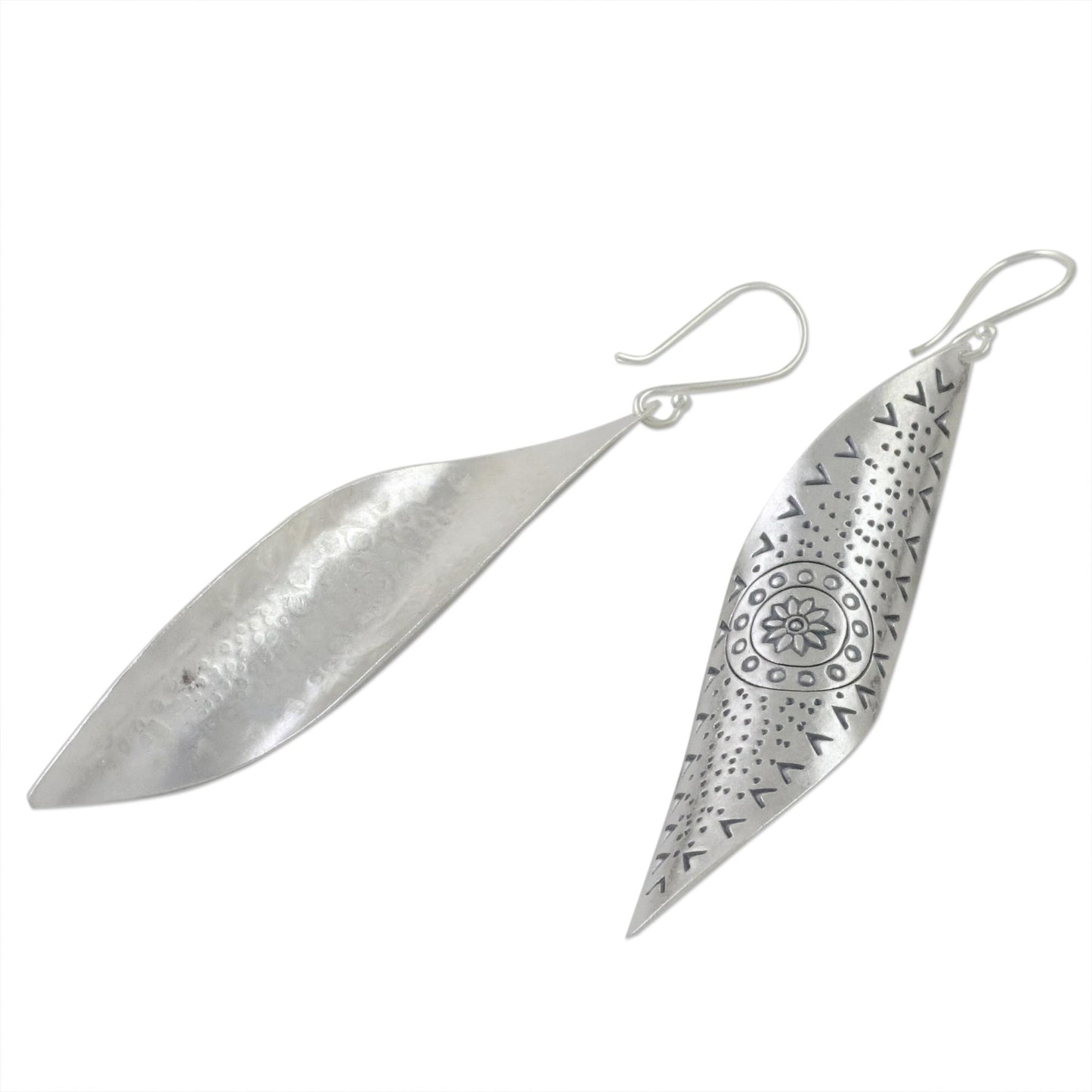 Gentle Breeze Handcrafted Karen Silver Dangle Earrings from Thailand