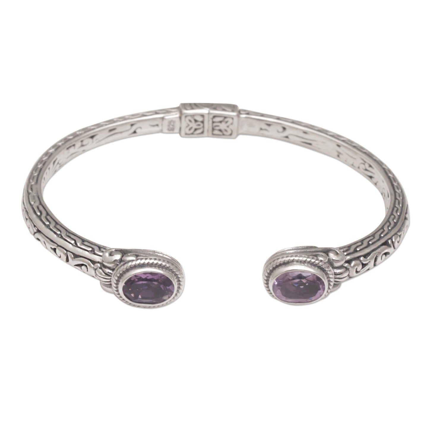 Magical Attraction Amethyst Hinged Cuff Bracelet