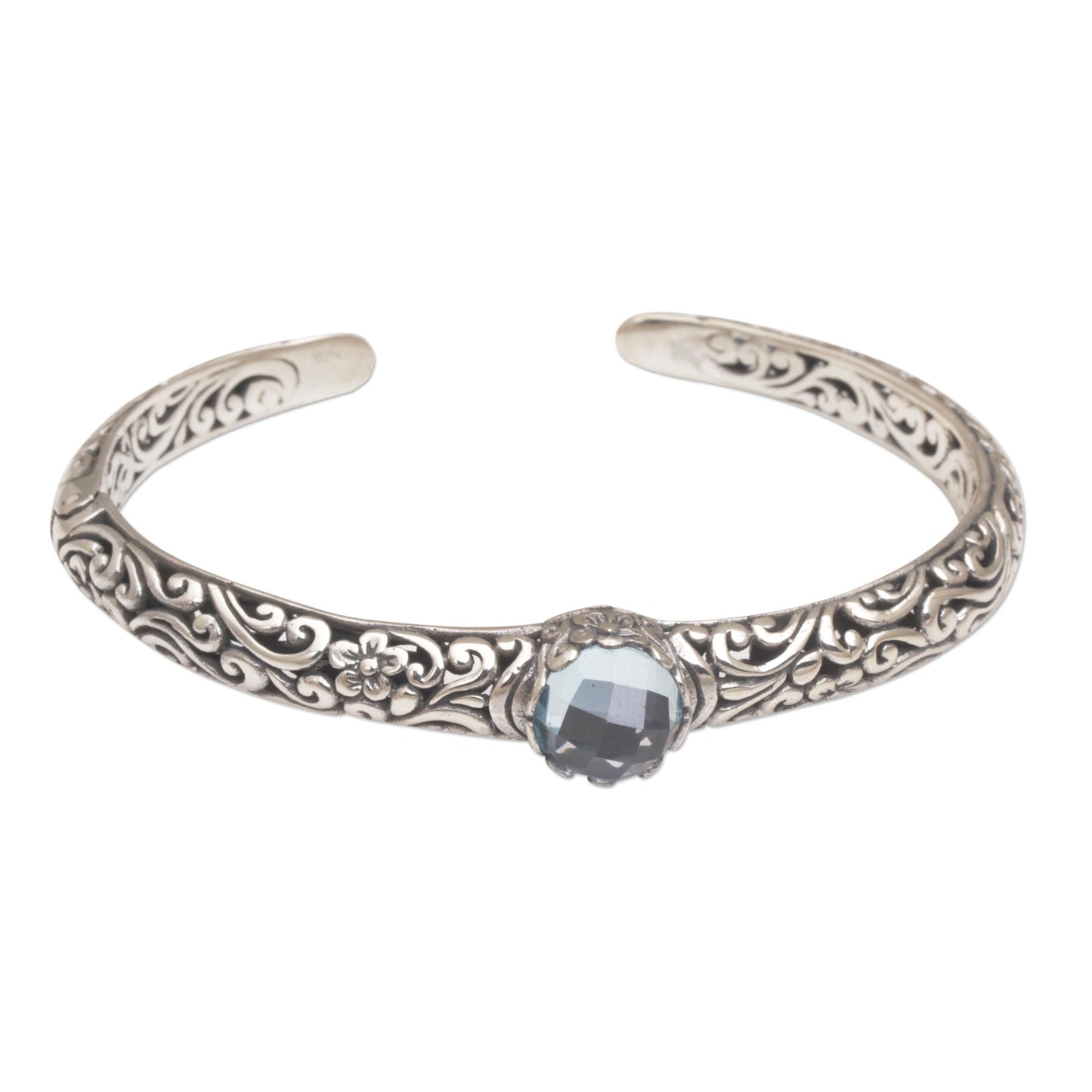 Blue Topaz & Sterling Silver Cuff Bracelet