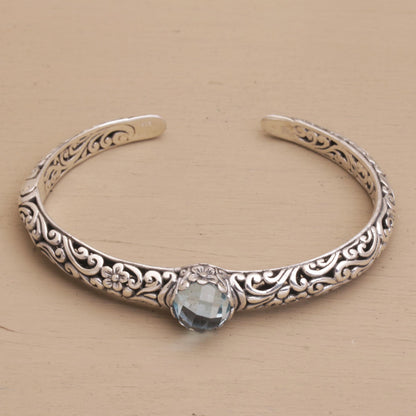 Blue Topaz & Sterling Silver Cuff Bracelet