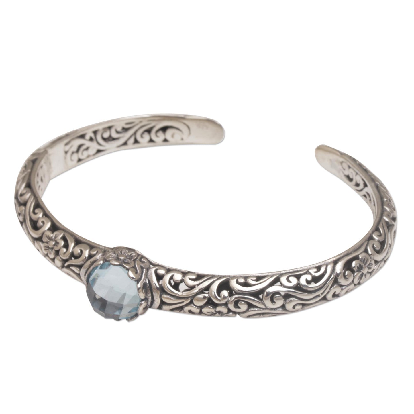 Blue Topaz & Sterling Silver Cuff Bracelet