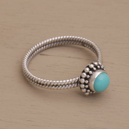 Touch of Simplicity Composite Turquoise and Sterling Silver Single Stone Ring