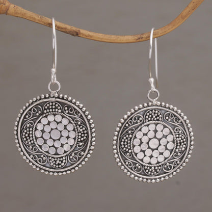 Dots Galore Dot Motif Sterling Silver Dangle Earrings with Hooks