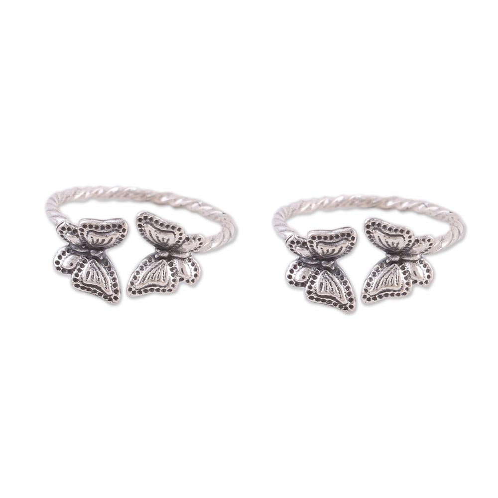 Butterfly Meeting Sterling Silver Toe Rings