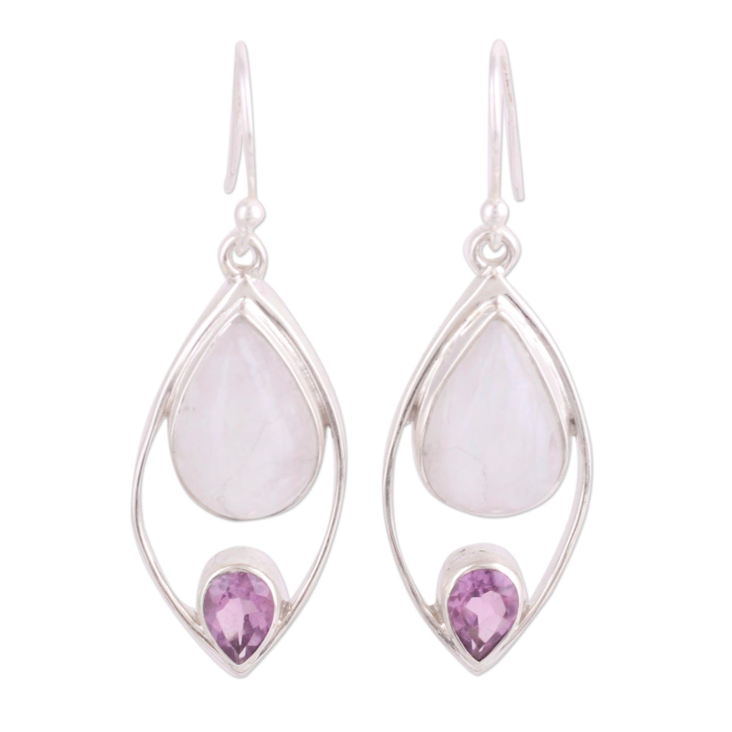 Marquise Marriage Multi-Gem Silver Earrings