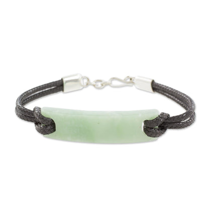 Monolith in Light Green Simple Jade Pendant Bracelet in Light Green from Guatemala