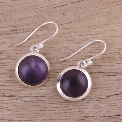 Celestial Promise Amethyst and Sterling Silver Dangle Earrings from India