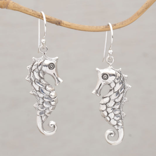 Friendly Seahorse Sterling Silver Earrings