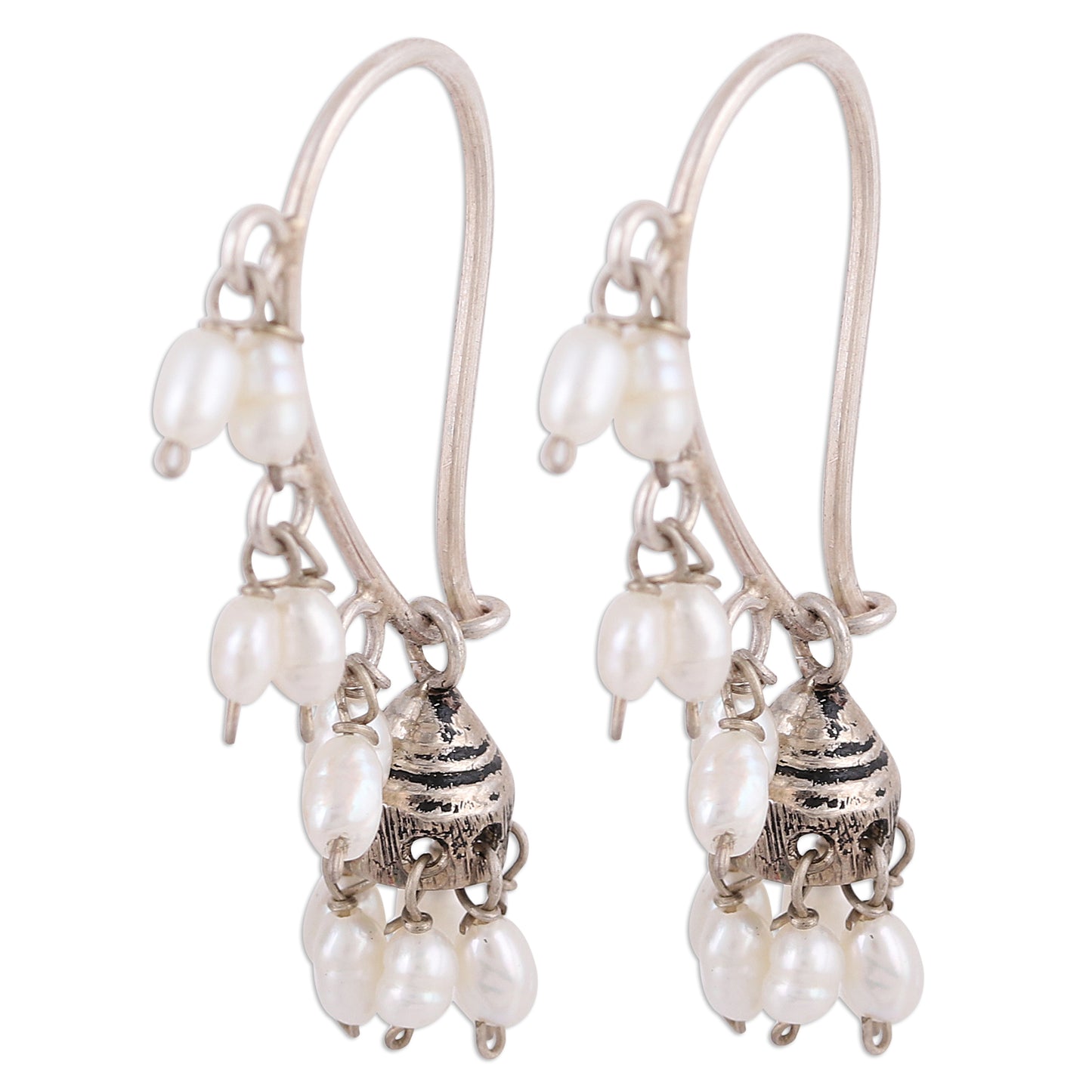 Pearl Melody Silver Dangle Earrings