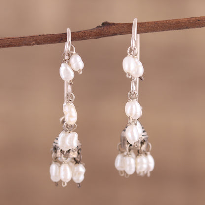 Pearl Melody Silver Dangle Earrings