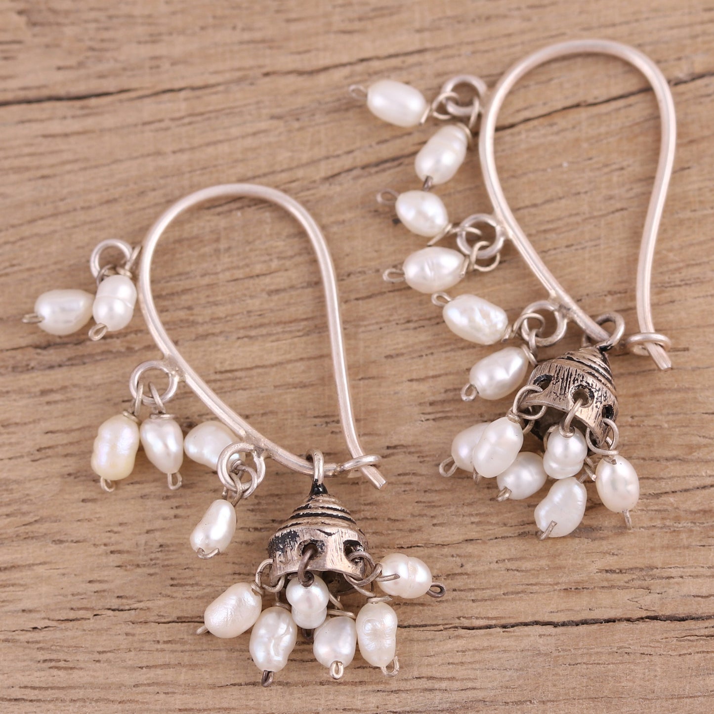 Pearl Melody Silver Dangle Earrings