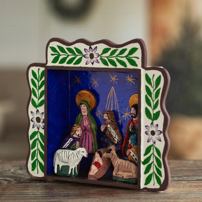 The Magi Bring Gifts Three Kings Christmas-Themed Ayacucho Retablo from Peru