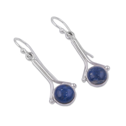 Killa Moon Lapis Lazuli and Sterling Silver Earrings from Peru