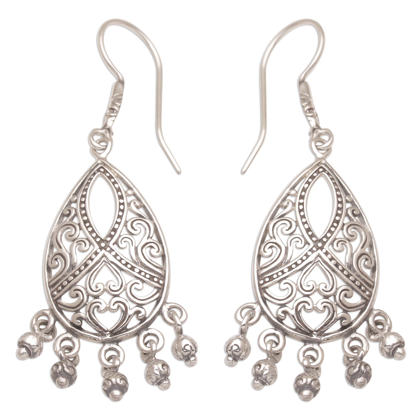 Ballroom Crest Artisan Handmade 925 Sterling Silver Chandelier Earrings