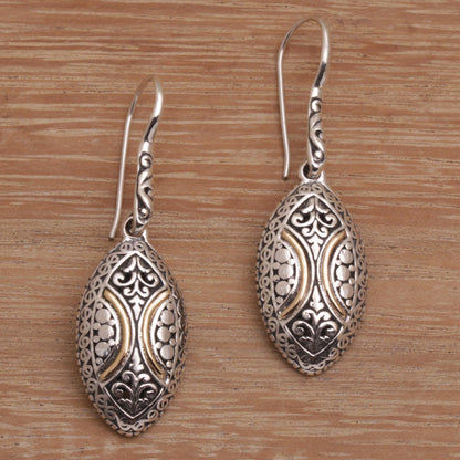 Palatial Eternity 18k Gold Accent Sterling Silver Dangle Earrings from Bali