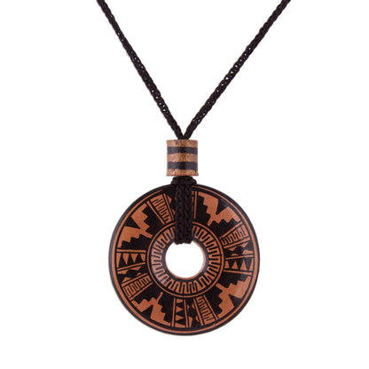 Copper Queen Ceramic Pendant Necklace