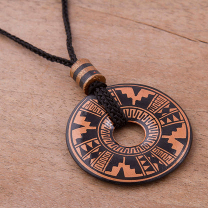 Copper Queen Ceramic Pendant Necklace