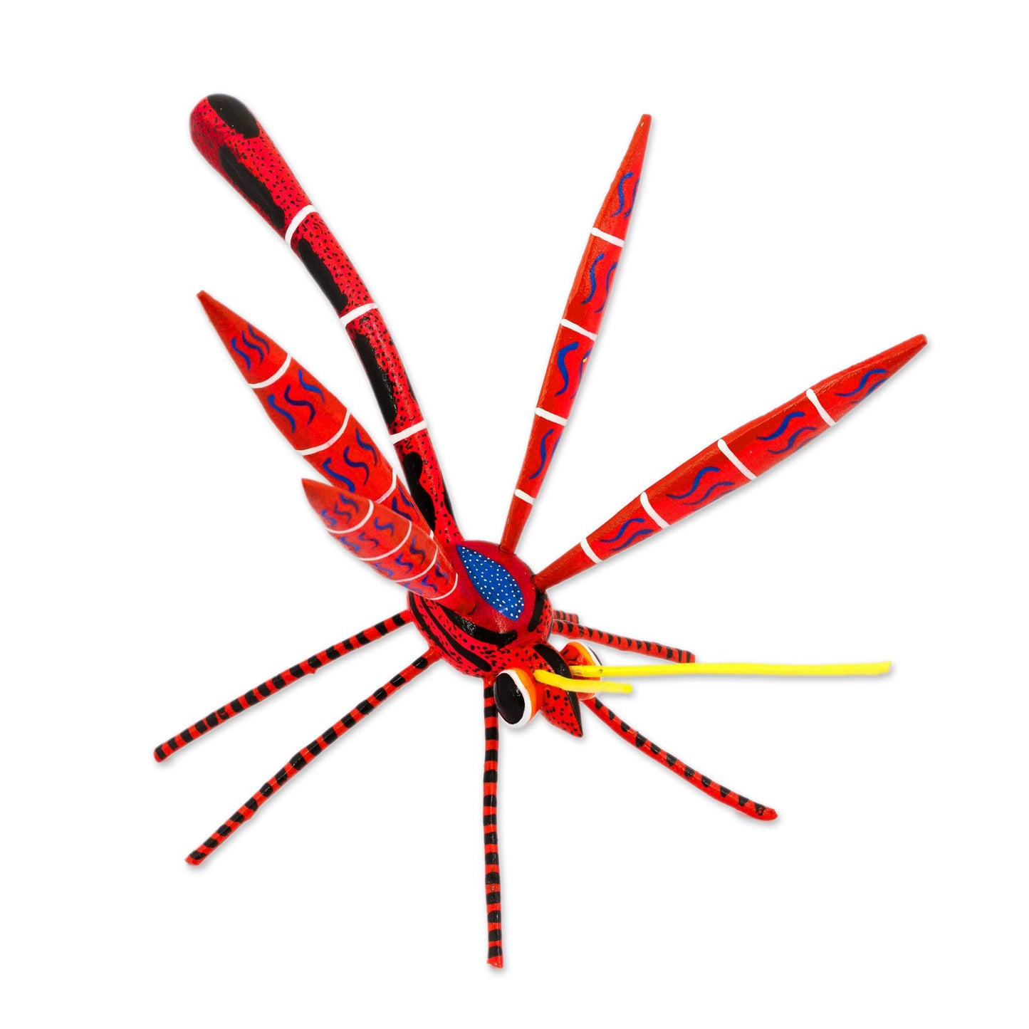 Red Dragonfly Handmade Dragonfly Alebrije Figurine in Red from Oaxaca