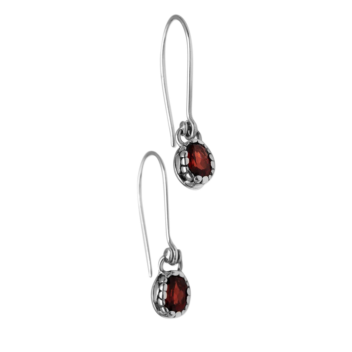 Baby Paws Paw Print Motif Garnet Dangle Earrings from Bali