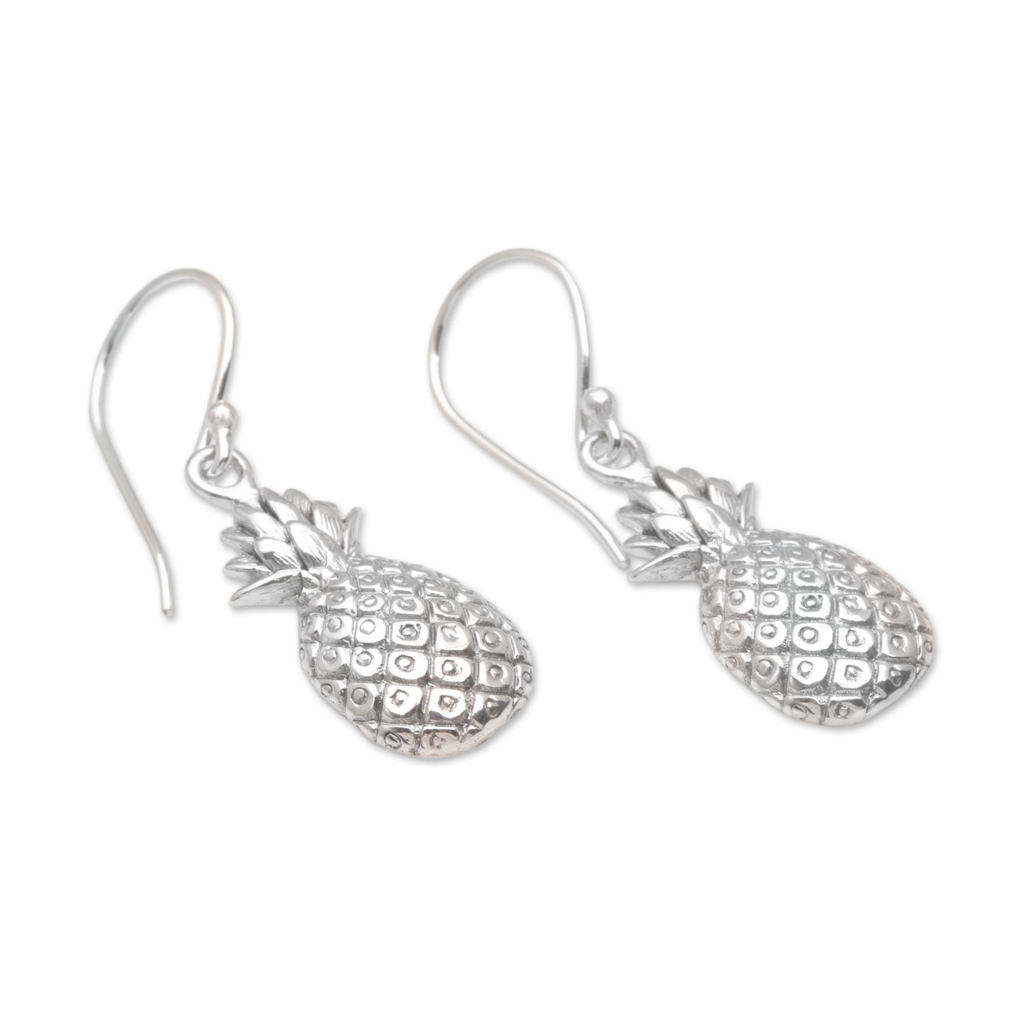 Luscious Pineapple Silver Earrings