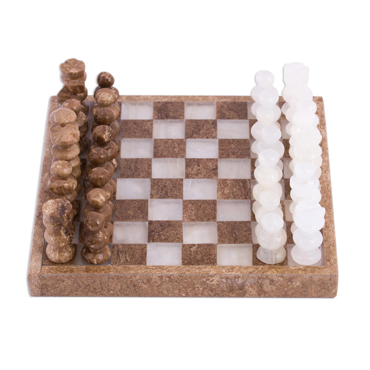 Ivory Challenge Onyx & Marble Mini Chess Set