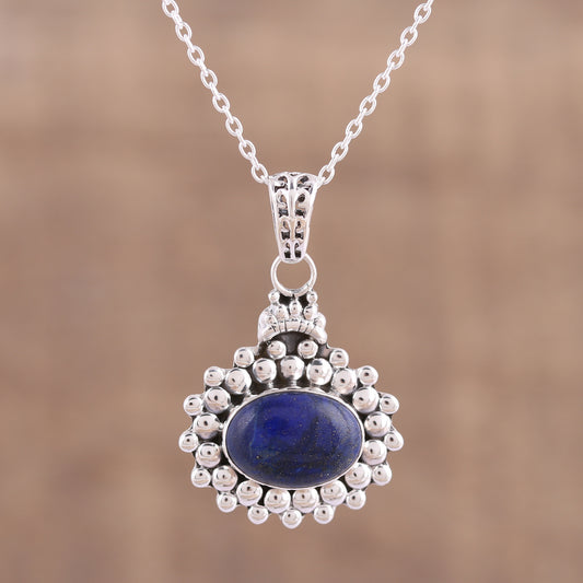 Jewel of Jaipur Lapis Lazuli and Sterling Silver Pendant Necklace from India