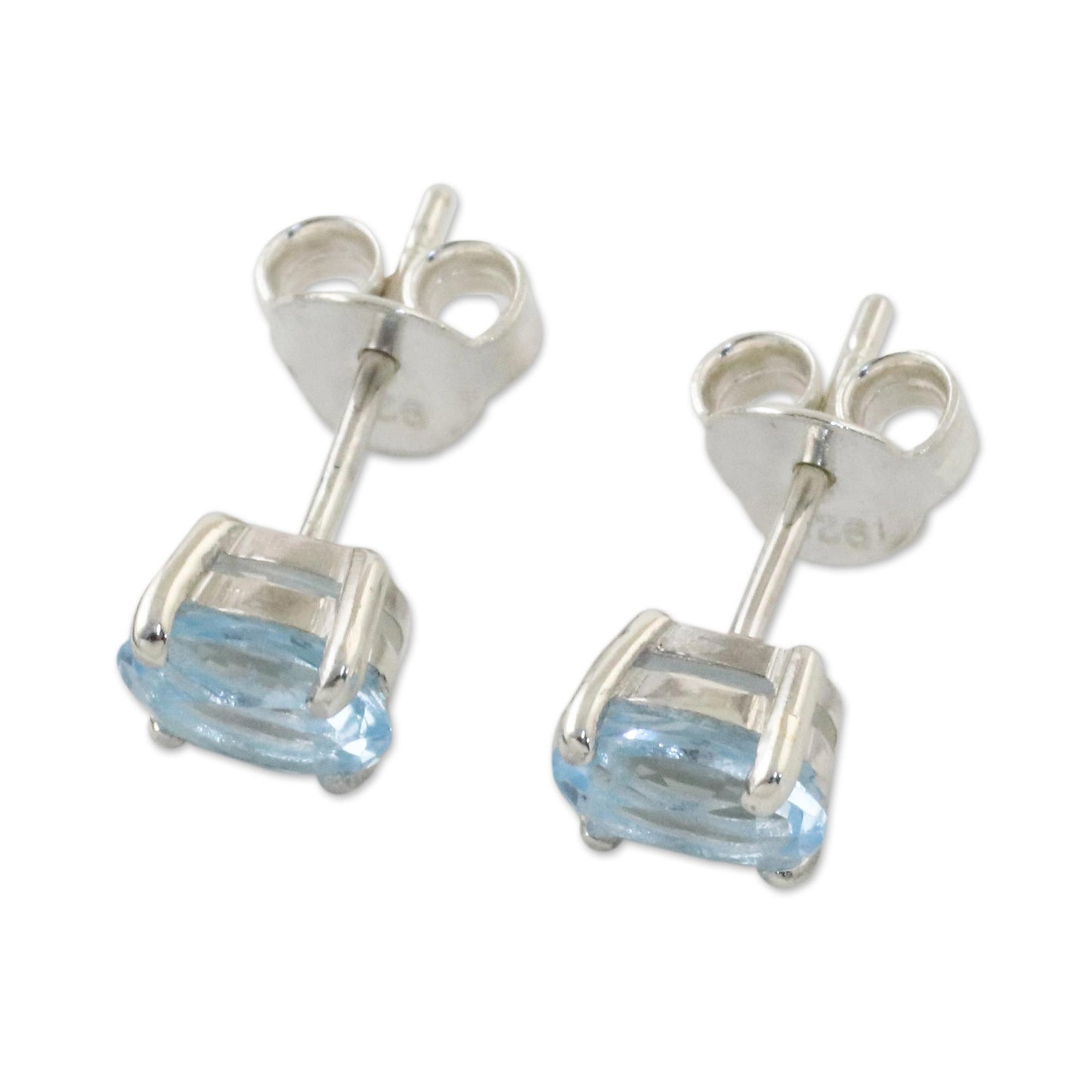 Everlasting Blue Classic Blue Topaz Stud Earrings from Thailand