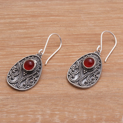 Sunset Dream Handmade Carnelian and Sterling Silver Dangle Earrings