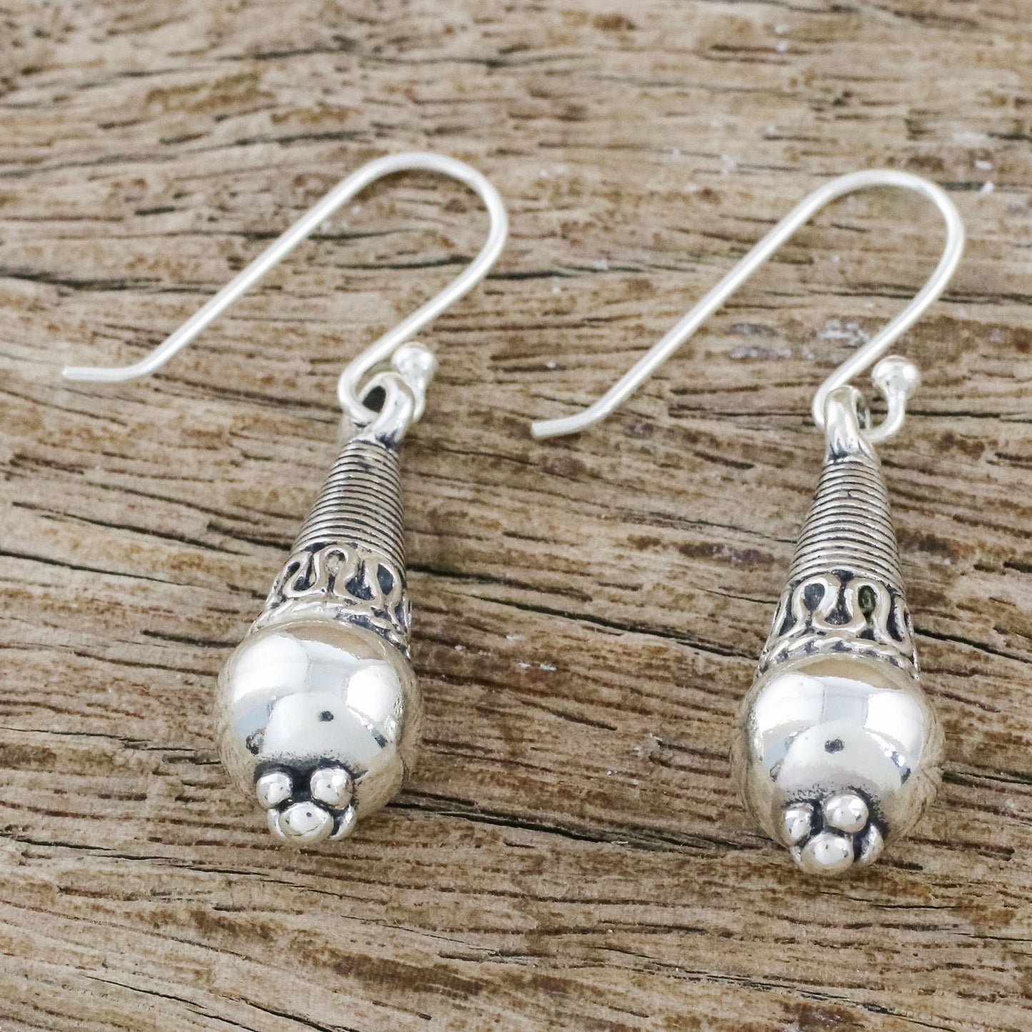 Orbs of Opulence Sterling Silver Dangle Earrings from Thailand