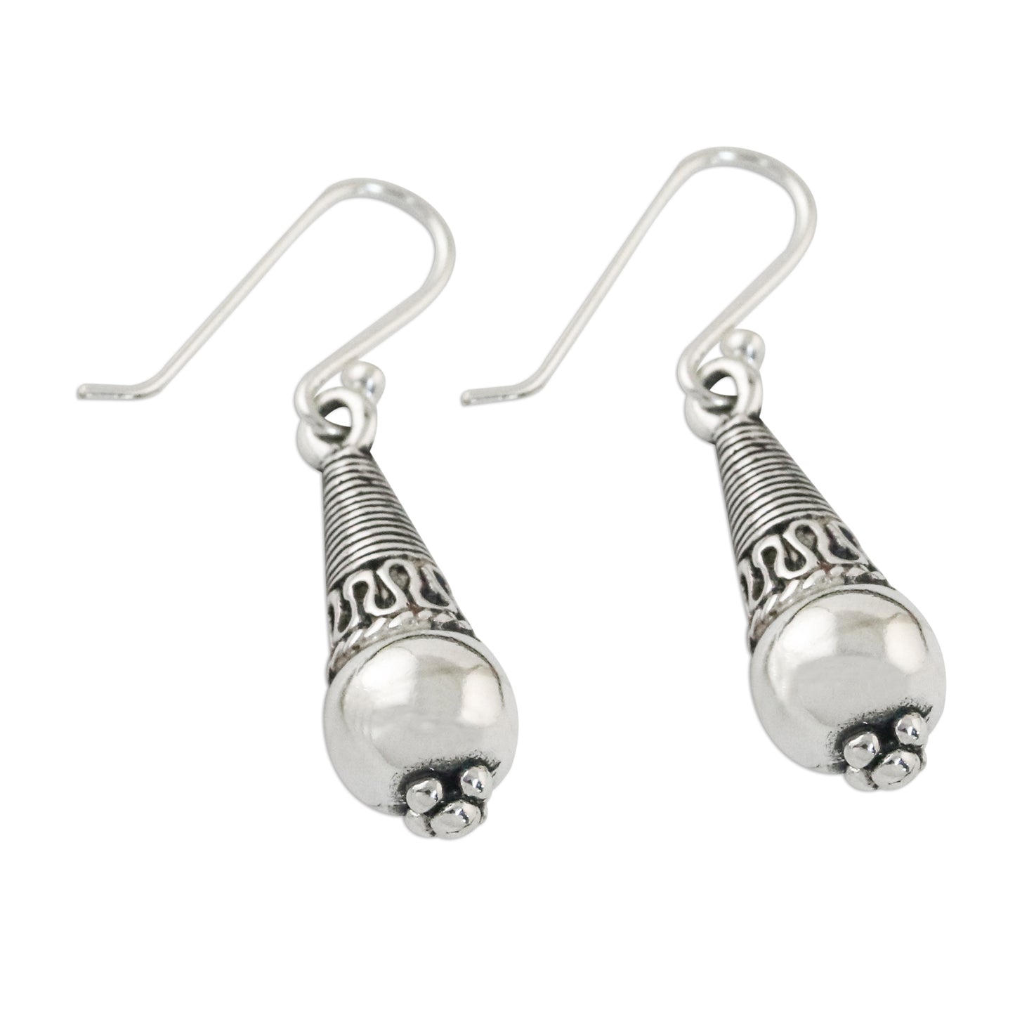 Orbs of Opulence Sterling Silver Dangle Earrings from Thailand