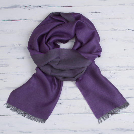 Options in Plum Alpaca and Silk Blend Scarf