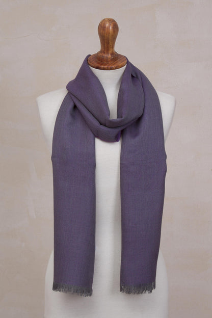 Options in Plum Alpaca and Silk Blend Scarf