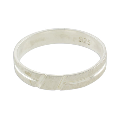 Faith in Life Simple Sterling Silver Band Ring Crafted in Guatemala