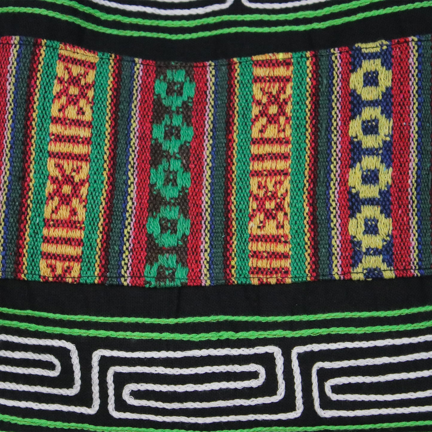 Thai Hillside Embroidered Multicolored Cotton Shoulder Bag from Thailand