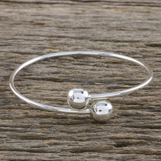 Silver Friends Sterling Silver Bangle Bracelet