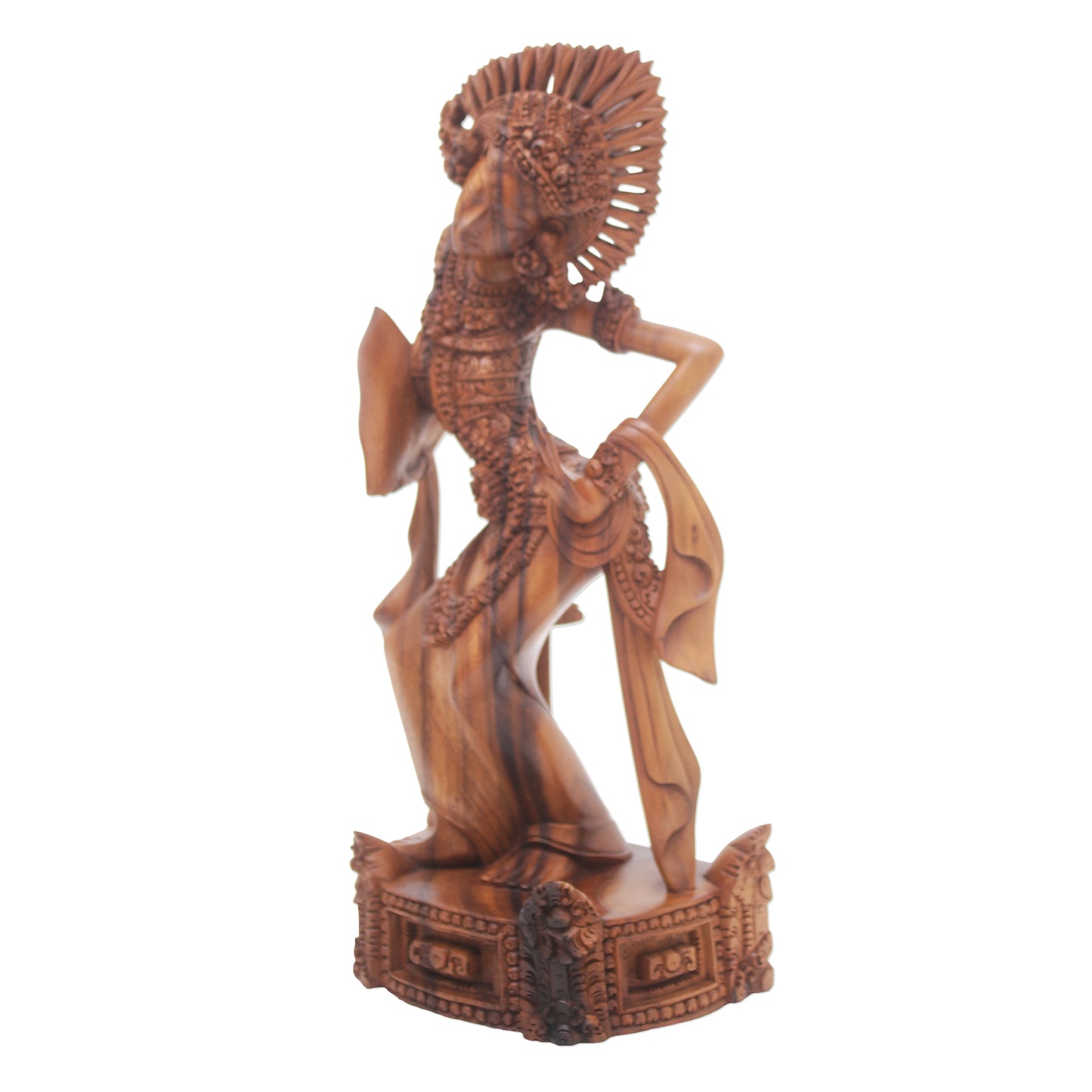 Janger Beauty Suar Wood Hand Carved Janger Dancer Sculpture